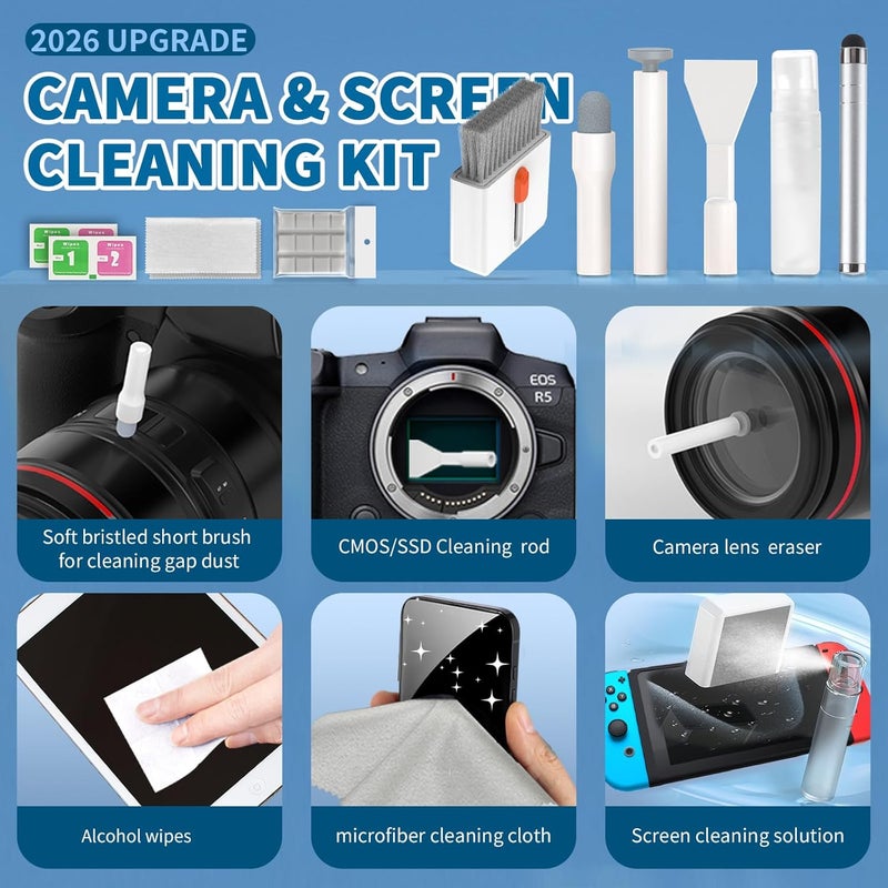 HISSIMO 2026 Upgrade Phone Cleaning Kit 47PCS, iPhone Cleaning Kit, Airbud AirPods Cleaning Kit, Keyboard Cleaning Kit, Charging Port Cleaner for Apple Lightning/Android USB-C (White) - Image 5
